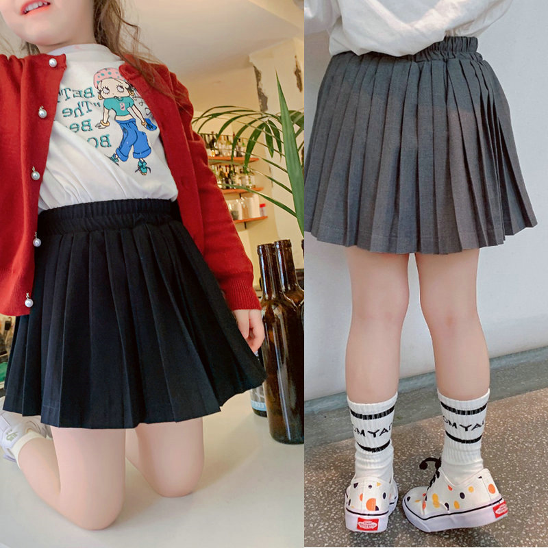 Girls' skirts are wrinkled and casually matched with skirts and short skirts 2024 spring and summer new styles of foreign trade children's clothing drop shipping