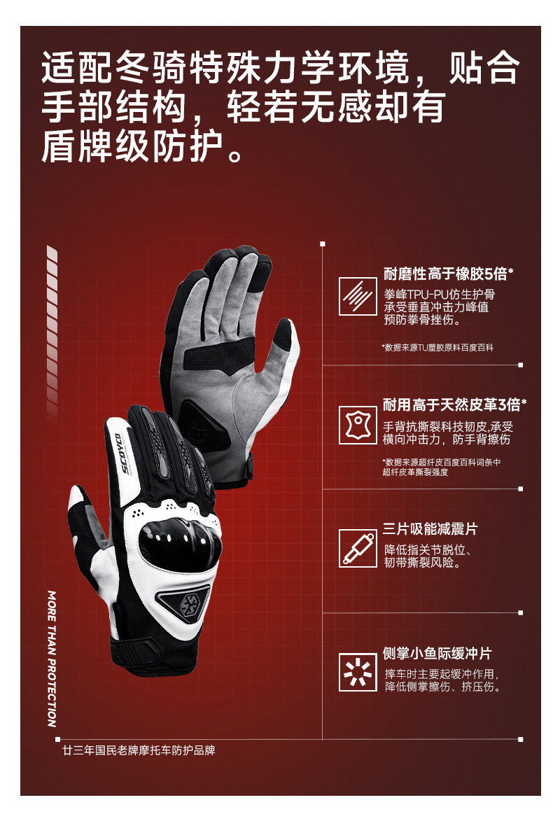 Saiyu Motorcycle Winter Riding Gloves for Men and Women, Waterproof, Windproof, Warm, Cold-Resistant, Touchscreen, Motorcycle Racing, Anti-Slip