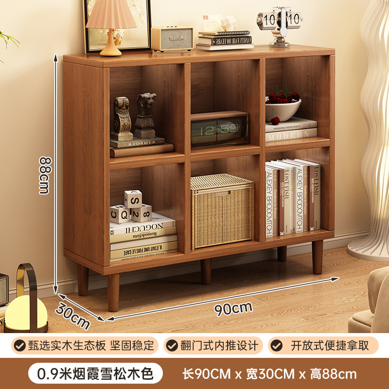 [두꺼운 원목 생태 보드를 사용한 6칸 오픈 캐비닛] 안개 색상 90*30*88CM