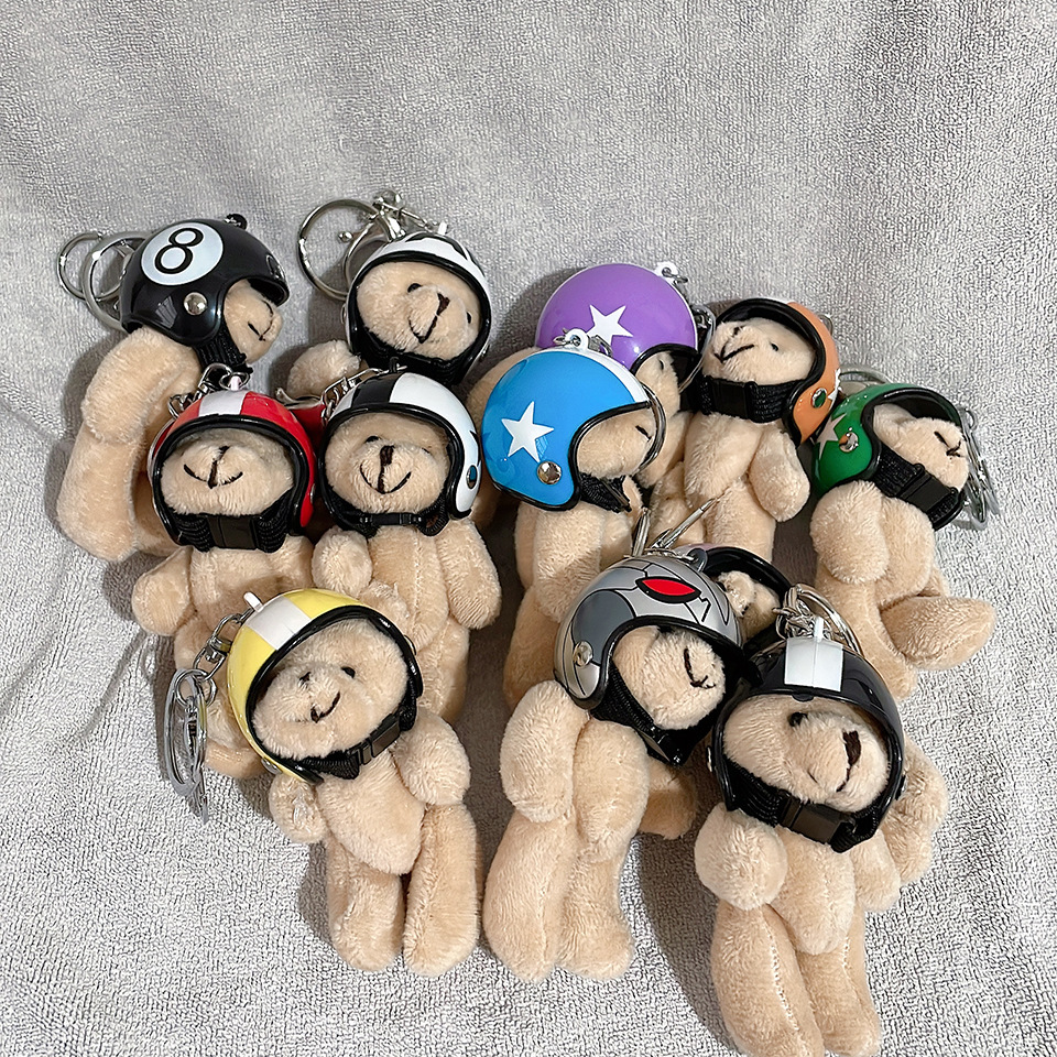 Coreano ins casco de locomotiva osos bolsos colgante bolsos lindos muñecas de peluche accesorios regalo