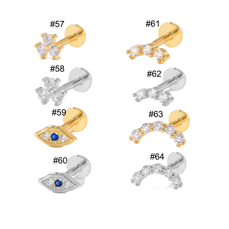 6g Weight Zircon Inlay Material Ear Studs Classification 1 Piece Quantity Street Occasion 925 Sterling Silver Material Geometric Pattern Women'S Gender Plating Design Fashion Style 1 Piece 925 Sterling Silver Zircon Geometric Ear Studs 3
