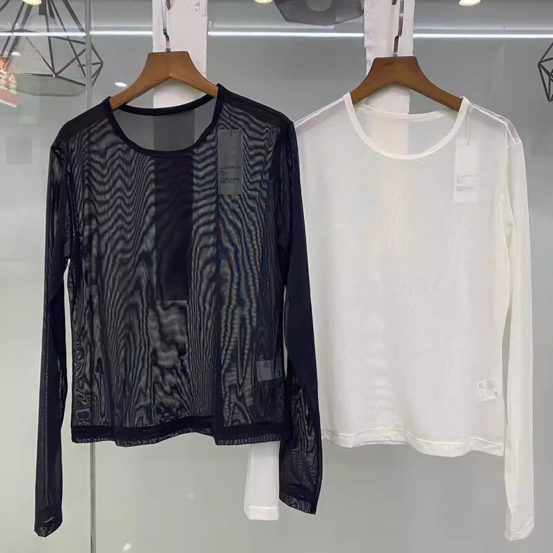 Women's Sheer Round-Neck T-Shirt/Long-Sleeve Mesh Base Layer Sun Protection Shirt Air Conditioning Shirt 2026 Spring/Summer New Style 484795