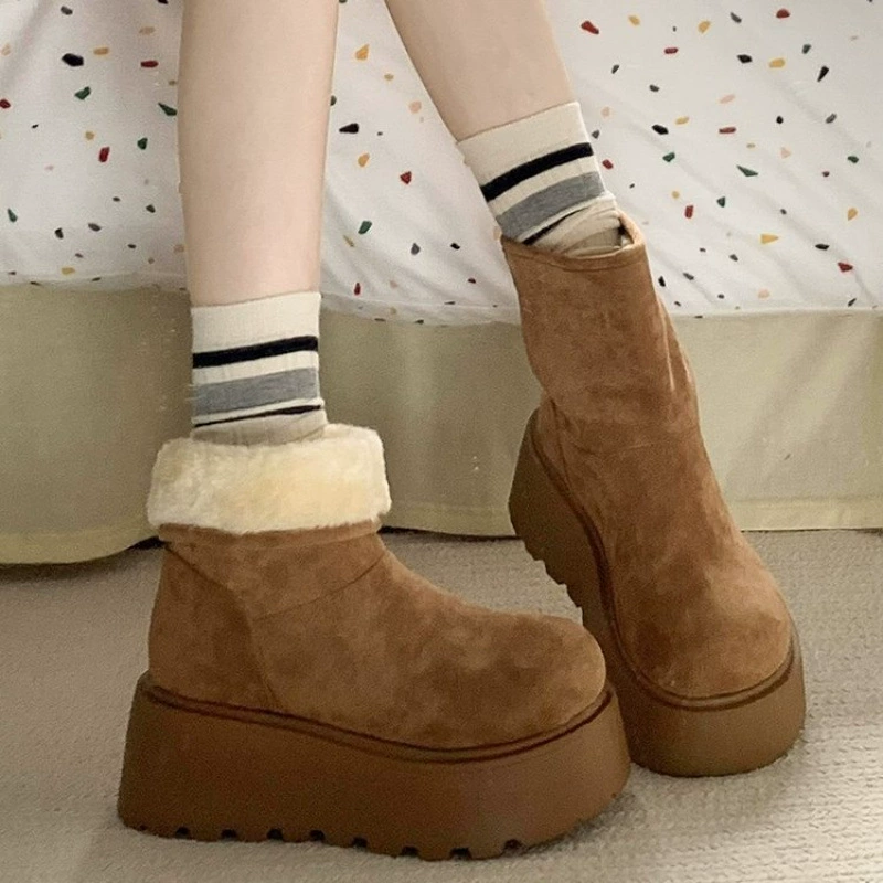 High warm winter boots platform, non-slip shoes