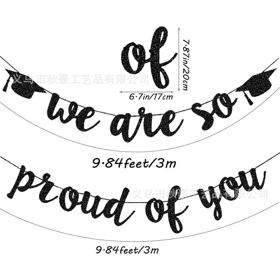 Decoración de fiesta de graduación 2025 explosión Amazonas atmósfera diseño bandera de graduación tira bandera al por mayor