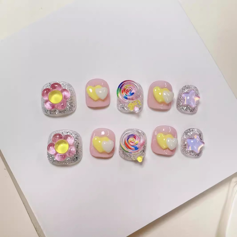 Purely Handmade, Non-Toxic, Short-Length, Cute Cartoon Nail Stickers for Children Aged 3-12 Years Old Purely Handmade, Non-Toxic, Short-Length, Cute Cartoon Nail Stickers for Children Aged 3-12 Years Old