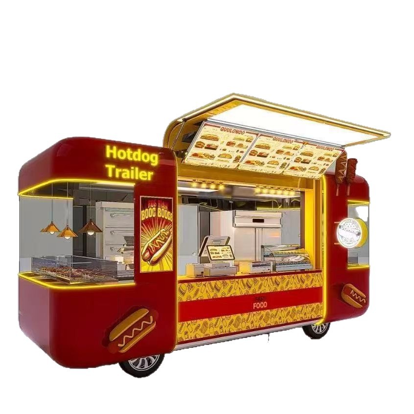 Móvil multifuncional Coca-Cola leche taza de té carro de comedor popularidad en línea punto escénico comercial tarjeta de perforación de helado venta de puestos de carro de snack