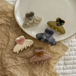 爱心别致高端醋酸小发夹女韩国日系优雅气质后脑勺半扎发头发抓夹