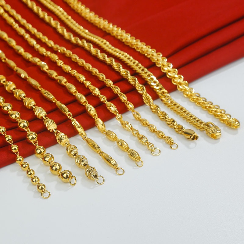 Wholesale Domineering Necklace High Color Retention Brass Gold Plated Men's Necklace Dropshipping Live Supply