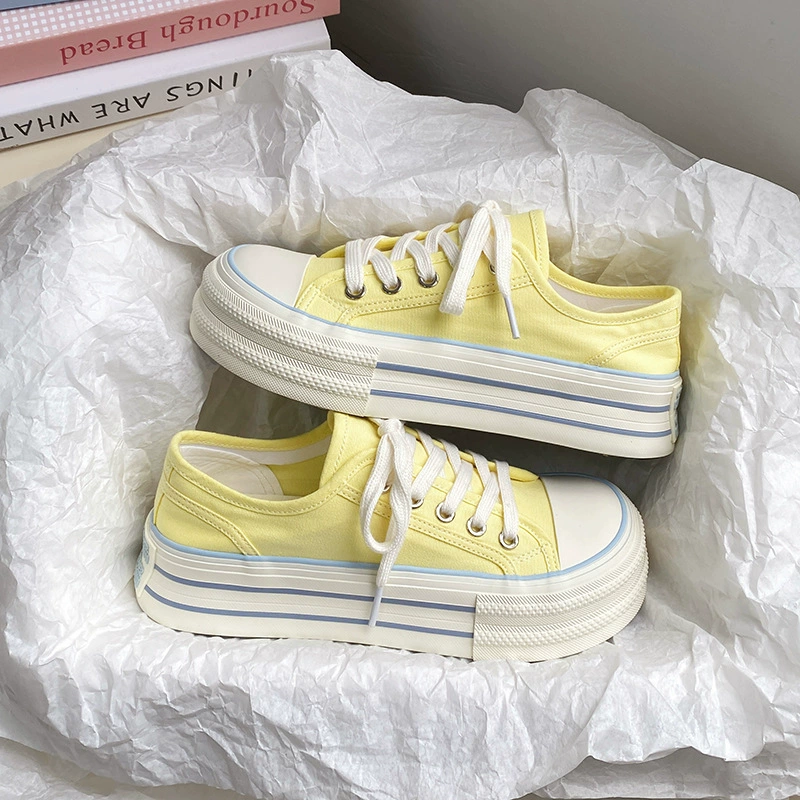 Women's Platform Canvas Sneakers, Breathable Lightweight Summer Shoes, Sizes 35–40