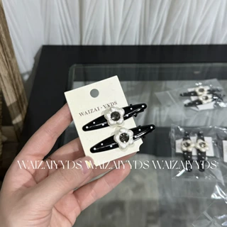 精致新款镶钻花朵小发夹轻奢鸭嘴夹碎发侧边夹女高级感百搭刘海夹