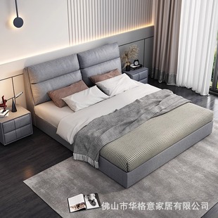 Nordic Technology Fabric Bed Modern Simple Double Bed Master Bedroom 1.8m Small Apartment 1.5 Removable Washable Storage Wedding Bed