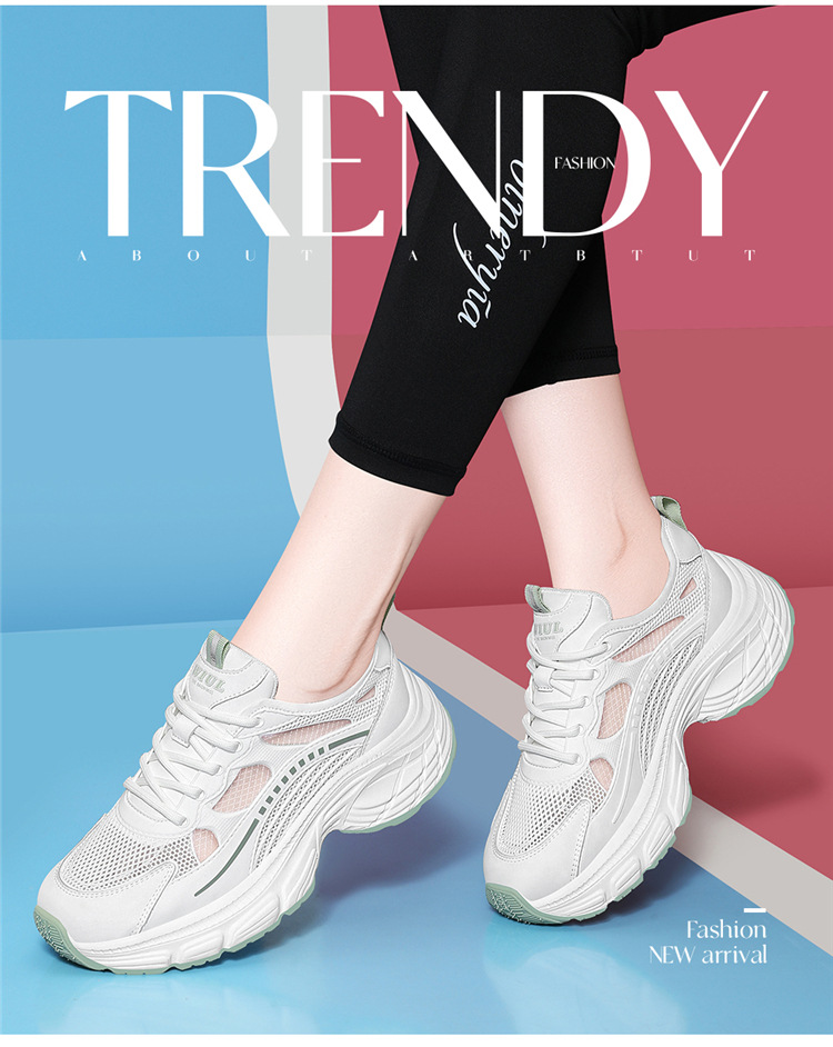 Giày sneaker nữ đế dày mùa hè 2025 đa năng đế mềm êm chân — 7252 gót xanh cao 5cm, 7252 màu xám gót cao 5cm chi tiết 2