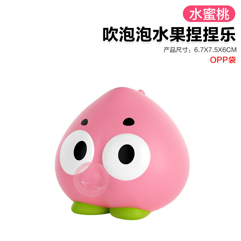 【OPP 봉투】 복숭아 - 비눗방울 과일 말랑이 50g