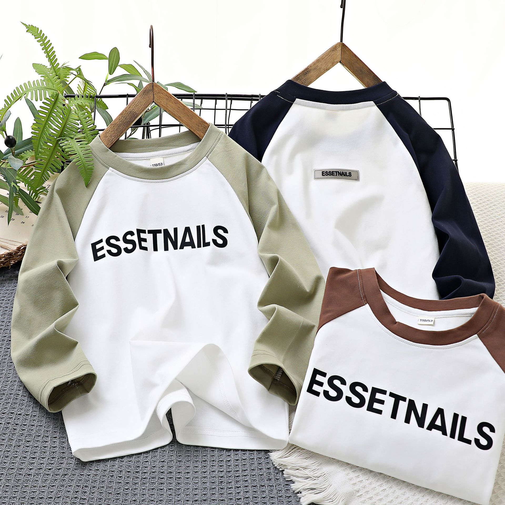 ES Pure Cotton Patchwork Children's Fashion English Alphabet Base Shirt Top for Children to Wear Under Sweaters Qingdao Sen Shang Children's Clothing