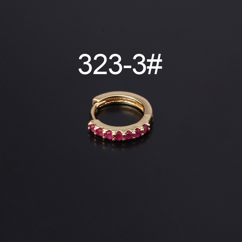 Henson joyería nuevo color medio circonio hebilla del oído estilo coreano popular punción pendientes moda pendientes solo HSPJ323