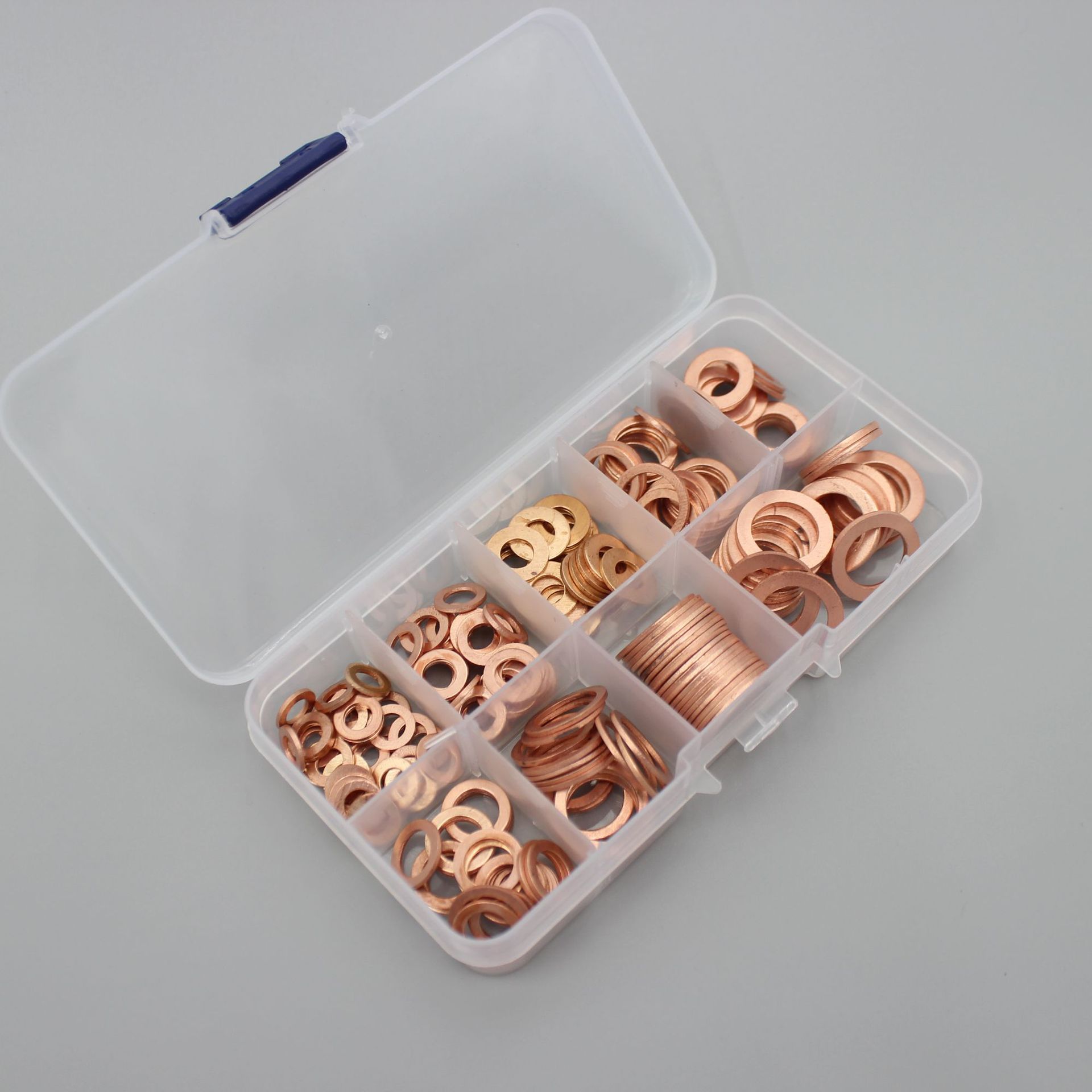 280pcs紫铜垫片盒装紫铜垫圈套装紫铜密封垫圈组合跨境商品