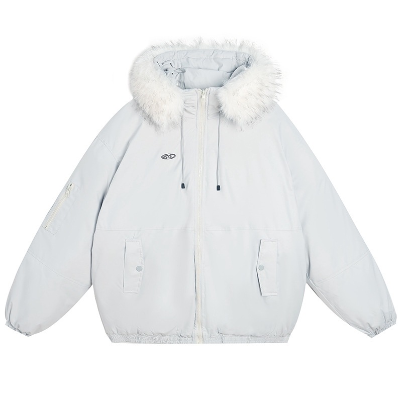 Transfronterizo de cuello blanco con capuzas simple ropa de algodón de pluma para mujeres 2025 nueva ropa de invierno coreana de invierno con chaqueta gruesa