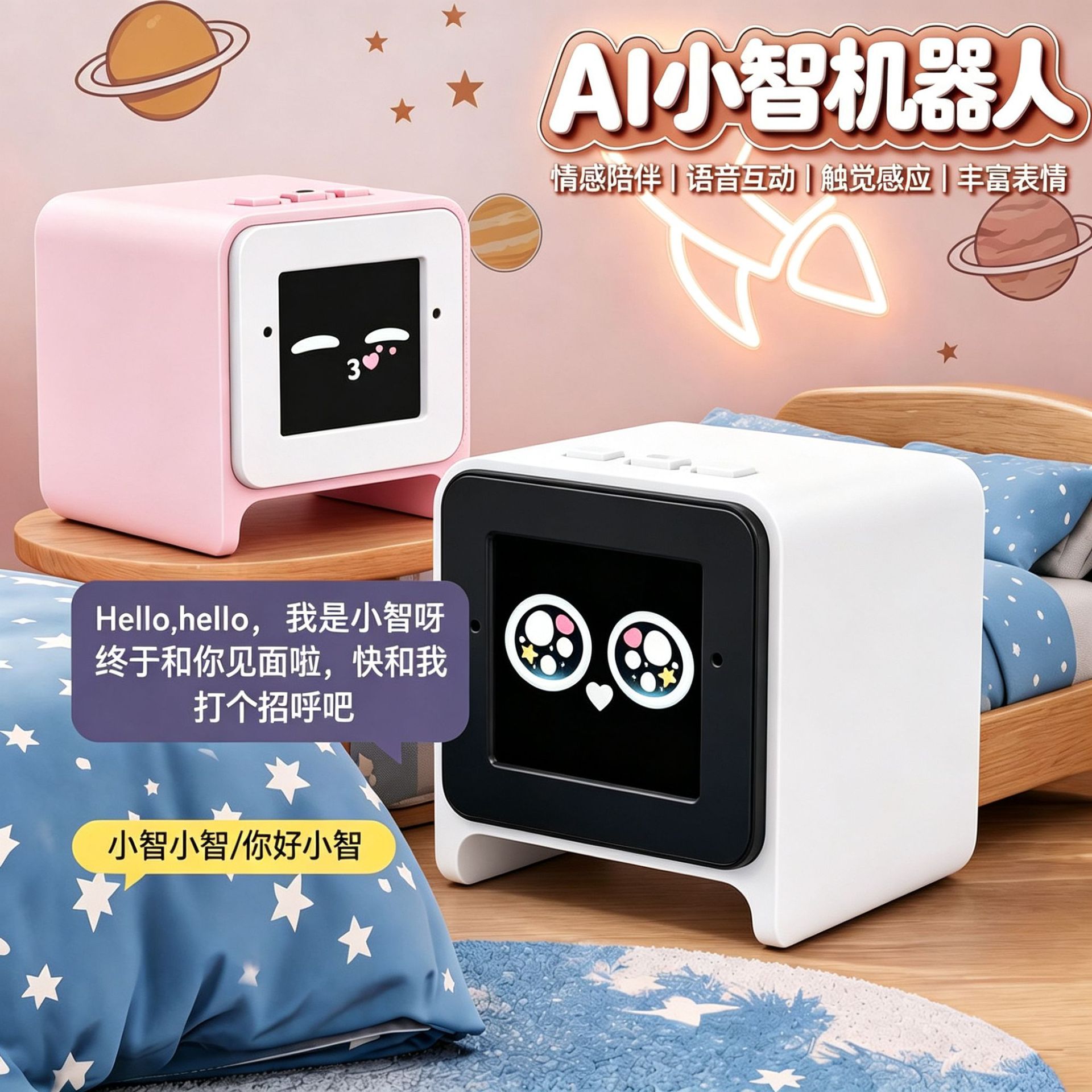 AI陪伴机器人智能语音情感跨多语种现货小智ai多功能