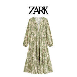 ZARK 欧美新款蕾丝花边波西米亚沙滩度假连衣裙 跨境外贸女装批发