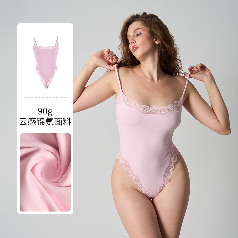 Skims Kardashian Lace Jumpsuit with Adjustable Straps, Sexy and Revealing Lace Bodysuit