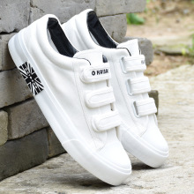 帆布鞋男款夏季透气2025新款学生休闲男鞋魔术贴布鞋板鞋百搭潮鞋