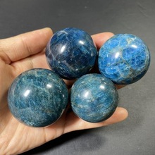 天然蓝磷灰球精品小球蓝磷灰原石打磨球摆件水晶饰品蓝色疗愈水晶