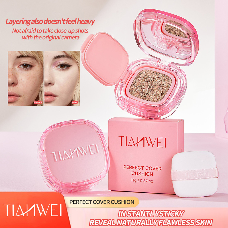 [Cross-Border Exclusive] Tianwei Concealer Cushion: Oil Control, Long-Lasting, Whitening, Brightening, Moisturizing, Flawless Nude Makeup On-The-Go