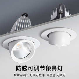 嵌入式象鼻灯服装店商用led射灯天花筒灯cob酒店展厅服装店牛眼灯