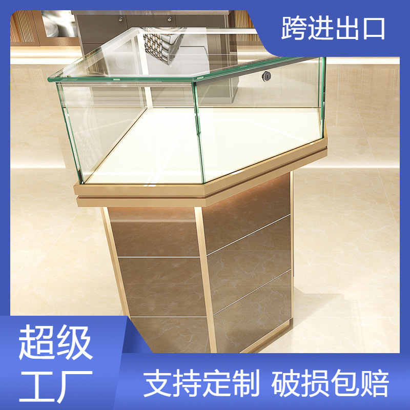 鸿钛珠宝钻石转角柜 珠宝饰品玻璃拐角柜 时尚个性商品展示架现货