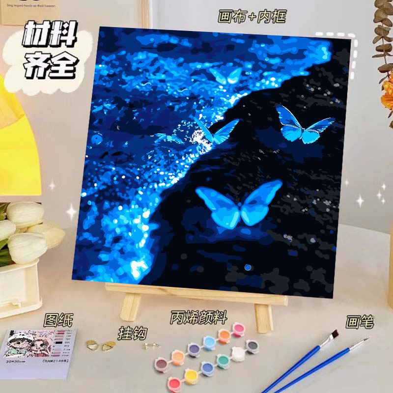 バラのデジタル油絵diy子供の塗り絵の高級感手作りの風景の花の対外貿易の露店の商品|undefined