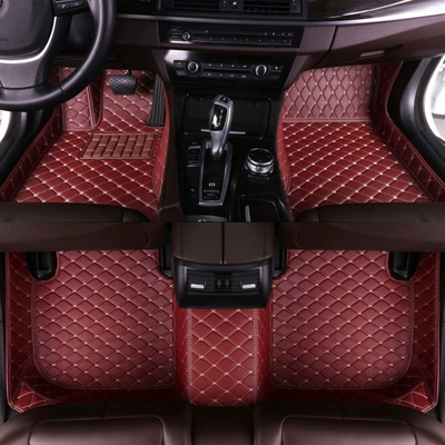 Toyota la la reling Camry, Modelə uyğun ayaqaltı - five-seat-car-foot-mat-wine-red-bow