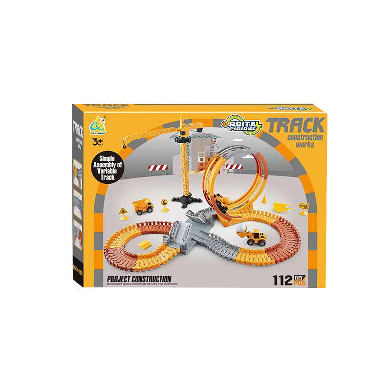 Transfronterizos infantiles ferroviarios eléctricos juguete tema de ingeniería DIY montaña rusa paraíso de montaña rusa