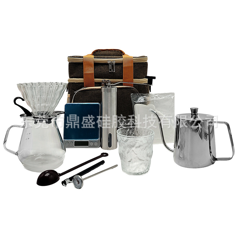 Nuevo conjunto de café manual portátil al aire libre molino de frijoles manual herramientas de café al por mayor