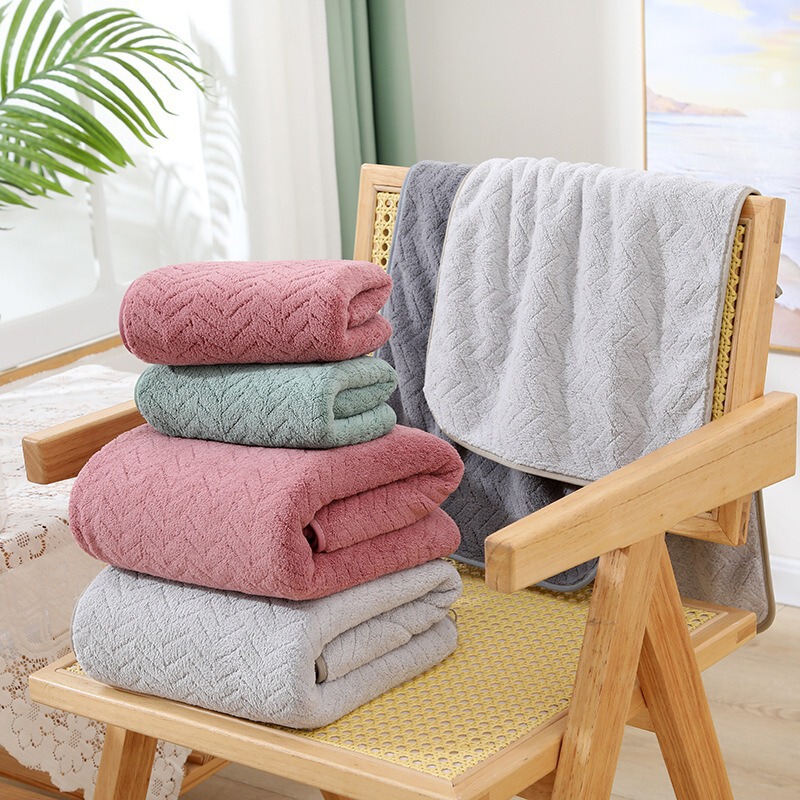 New Coral Velvet Towel, Wheat Ear Pattern Dry Hair Towel, Home Bath Towel, Thickeneded Water-Absorbent High-End Daily Towel Blanket New Coral Velvet Towel, Wheat Ear Pattern Dry Hair Towel, Home Bath Towel, Thickeneded Water-Absorbent High-End Daily Towel Blanket