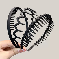 Face wash headband women's facial mask with teeth, anti-slip, broken hair headband, simple women's black hairpin headband