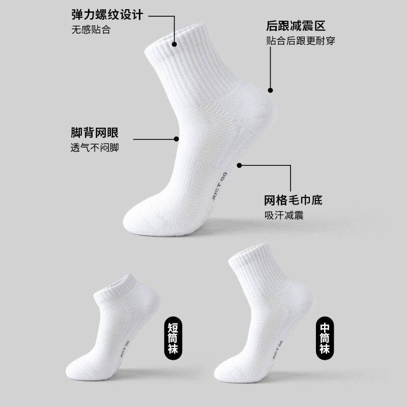 Calcetines, calcetines deportivos desodorantes y absorbentes de sudor para hombres, calcetines transpirables de malla de primavera y verano, calcetines de fondo de toalla antideslizantes y amortiguadores al por mayor