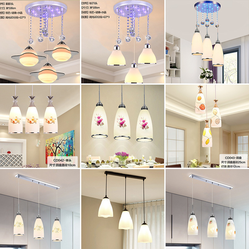 Restaurant chandelier three creative personality industrial wind bar bedroom dining room lamp simple modern aisle dining hanging lamps Restaurant chandelier three creative personality industrial wind bar bedroom dining room lamp simple modern aisle dining hanging lamps
