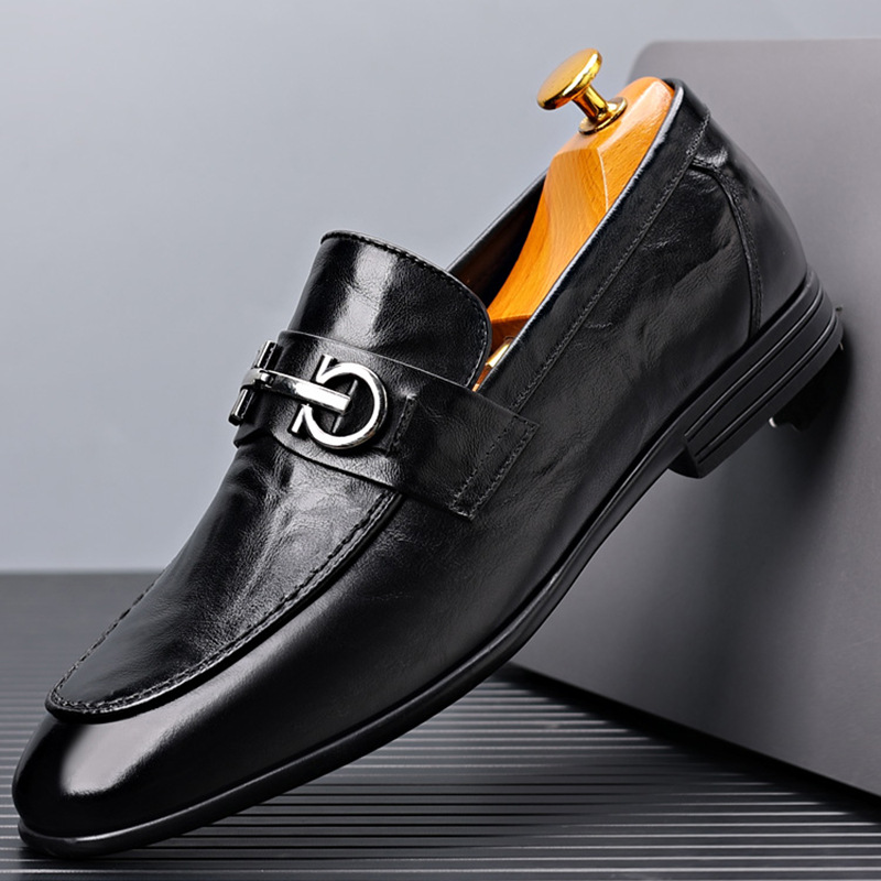 2024 가을 새로운 남성 캐주얼 가죽 신발 남성 영국 비즈니스 게으른 발 신발 운전 1322
