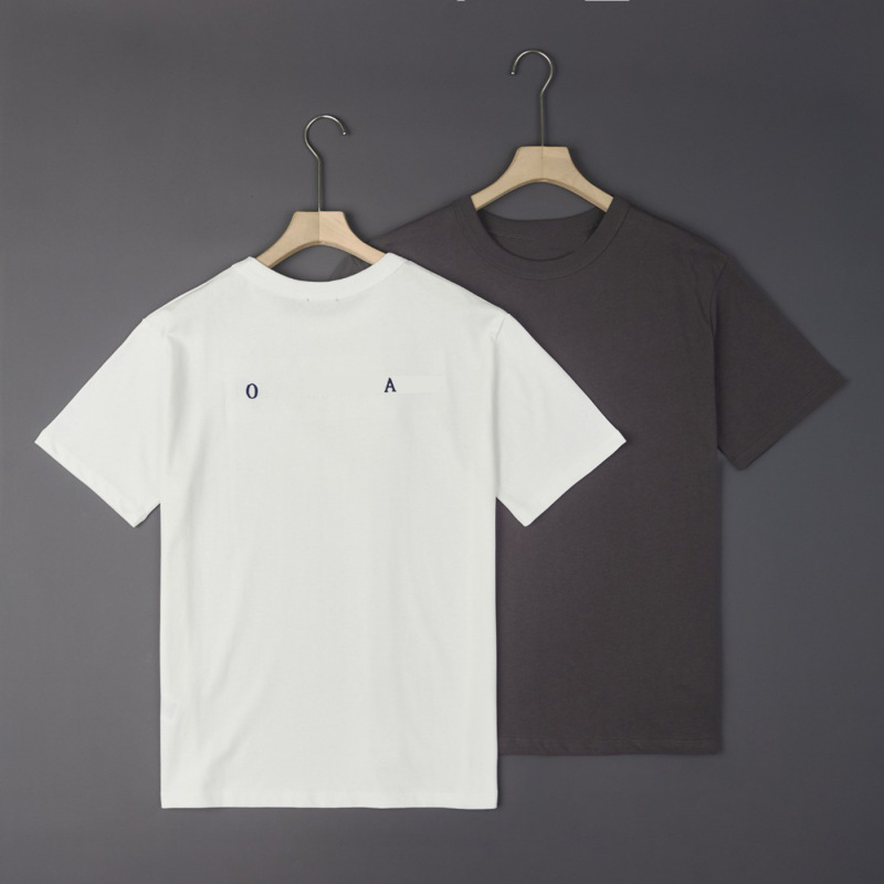 2026 American Single Cotton Round-Neck Casual Short-Sleeve T-Shirt with Embroidered Letters on the Front and Back 265-22