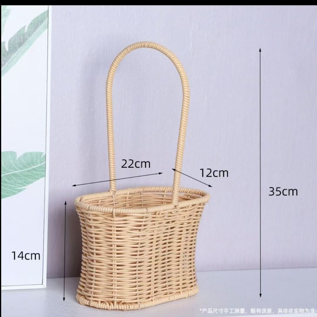 Cesta Tejida de Flores de Vid, Hecha a Mano y Decorativa para Fiestas y Arreglos Florales image 9