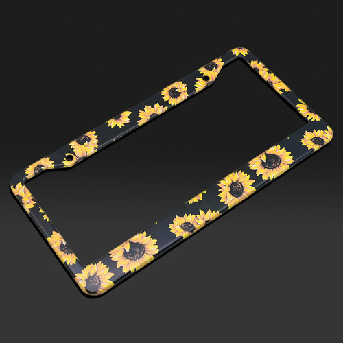 Manufacturer's direct-selling aluminum alloy license plate holder, US standard sunflower license plate frame, license plate frame, license plate holder