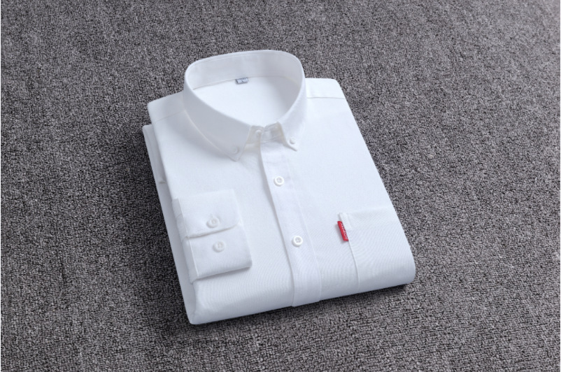 Camisas de mangas largas de Oxford personalizadas de hombre primavera y otoño de color sólido de transporte transpirable de mediana edad
