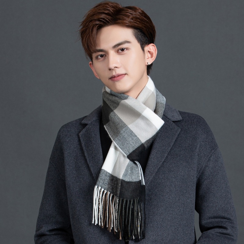 2025款男围巾冬季新款韩版英伦商务围巾男士女年轻人青年学生围脖
