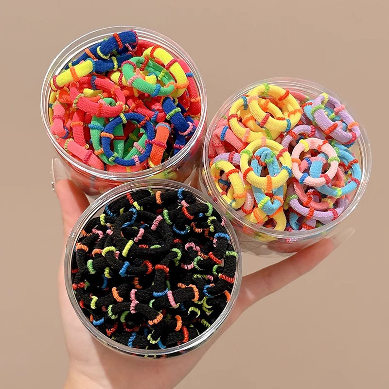 Anillo de cabello de color para niños correa de cabello pequeña niñas de alta elasticidad duradera no lesionar cabello de cabello de niñas