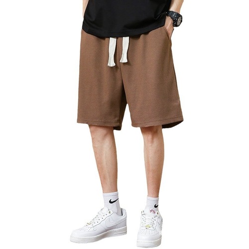 Waffle Short Men's Summer Outerwear Loose Breathable Thin Basketball Sports Five-Pocket Pants for Summer