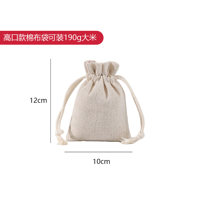 Cuerdas de dibujo bolsillo de algodón de lino de boca plana bolsillo de almacenamiento de cubierta personalizado bolsas de tela de arroz y té bolsas de red blancas bolsas de polvo