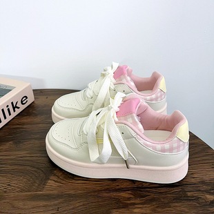 Thick Sole White Shoes Women's 2025 New Spring Shoes Ins Trendy All-match Niche Board Shoes Casual Sports Bread Shoes
