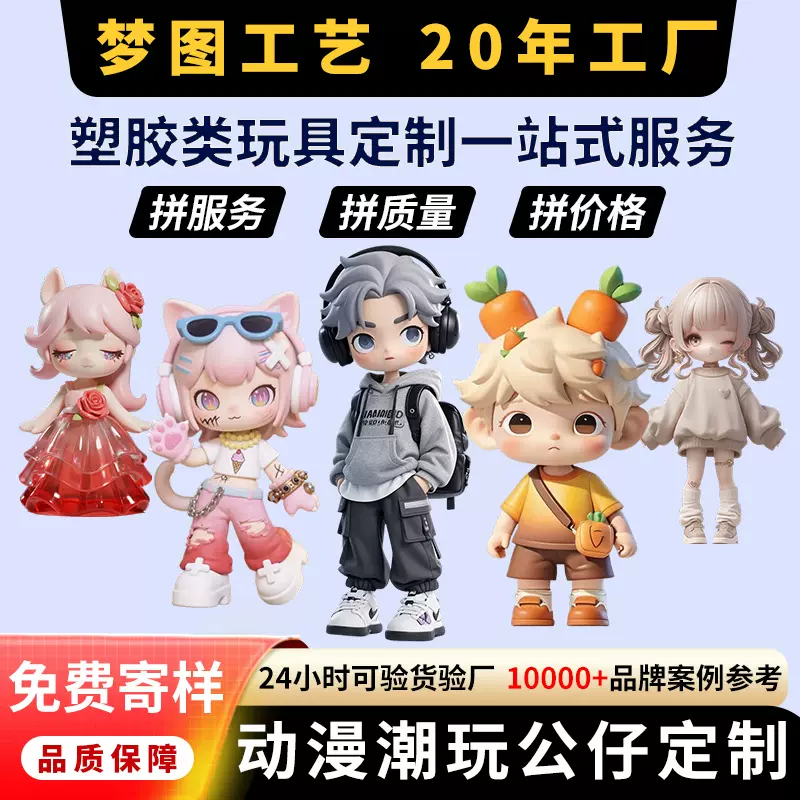 盲盒公仔动漫潮玩手办定制树脂工艺品摆件pvc玩具车载摆饰定做