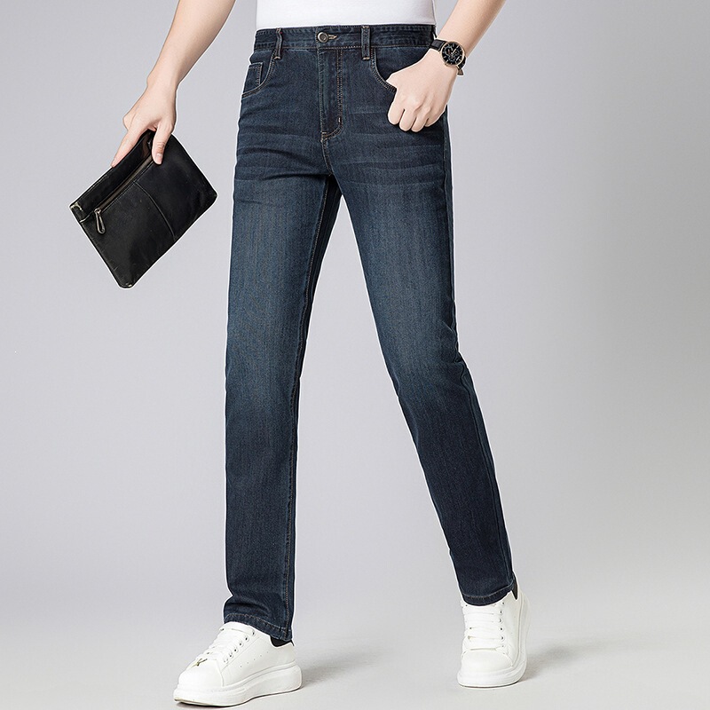 Authentic Straight-Leg Jeans for Men, 2026 Summer New Style, Loose Fit, Wrinkle-Free, Casual Pants for Middle-Aged Dads Authentic Straight-Leg Jeans for Men, 2026 Summer New Style, Loose Fit, Wrinkle-Free, Casual Pants for Middle-Aged Dads