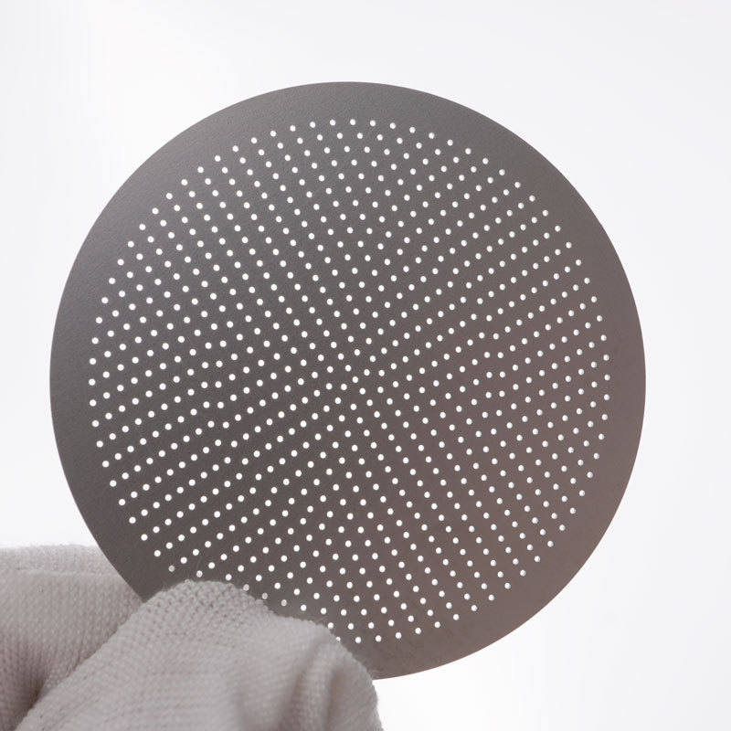 长善 精密激光切割 0.2mm不锈钢 圆形钢片密集群孔加工